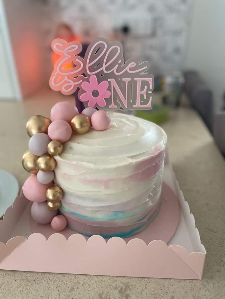 Flower one cake topper