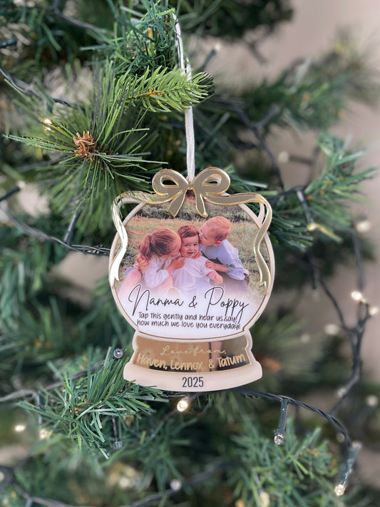 Snow Globe Voice message ornament