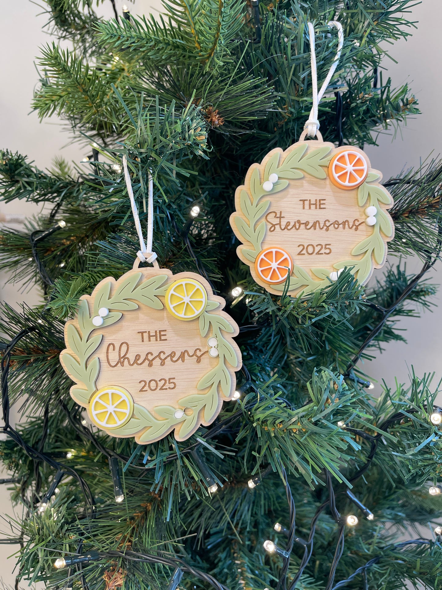 lemon wreath ornament