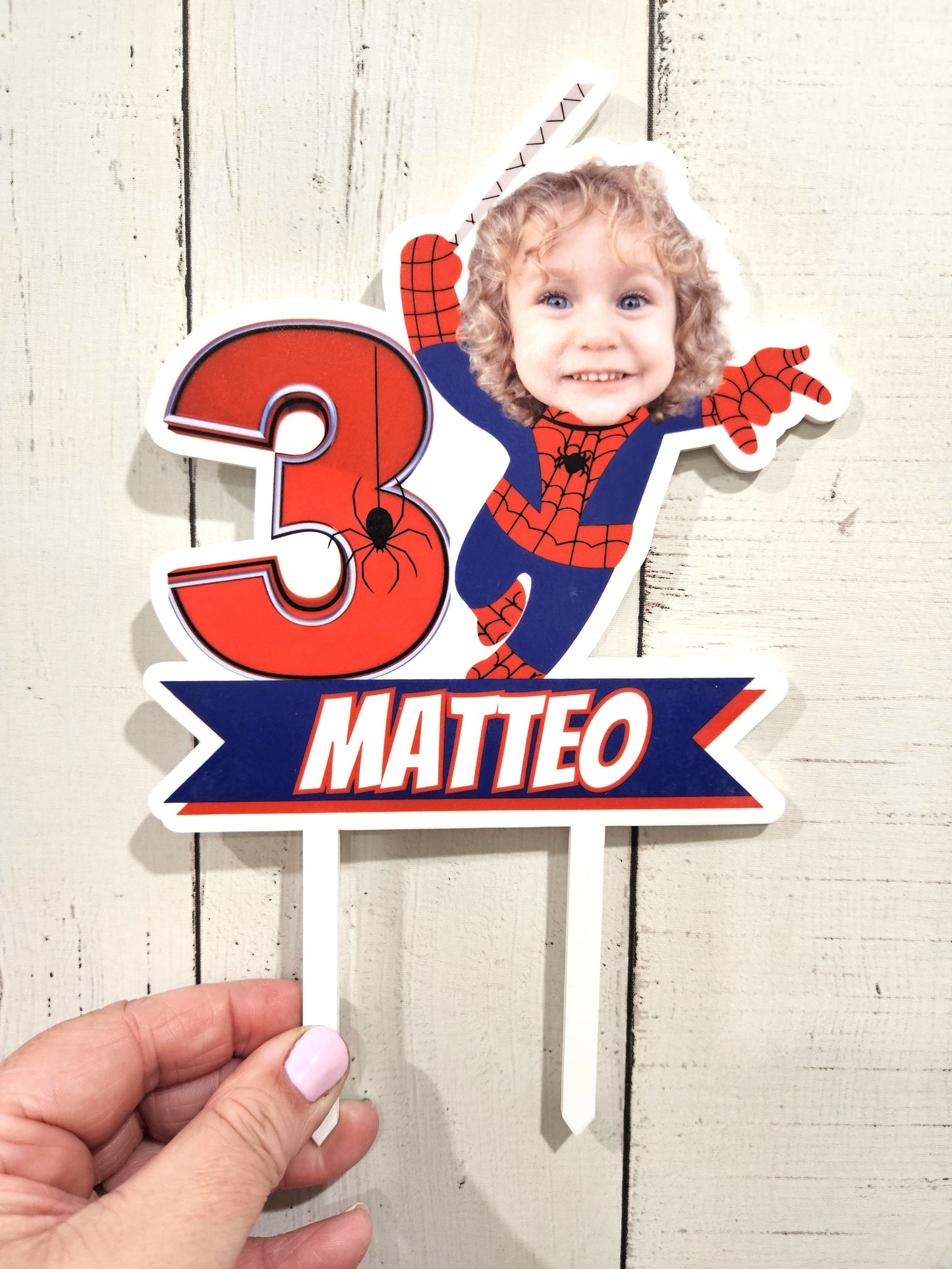 Spider Cake topper with photo face