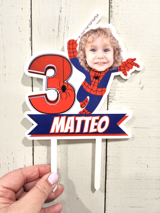Spider Cake topper with photo face
