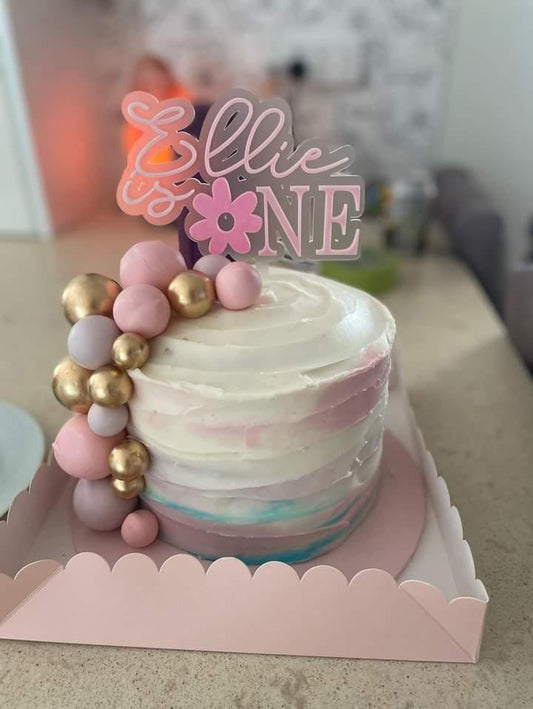 Flower one cake topper