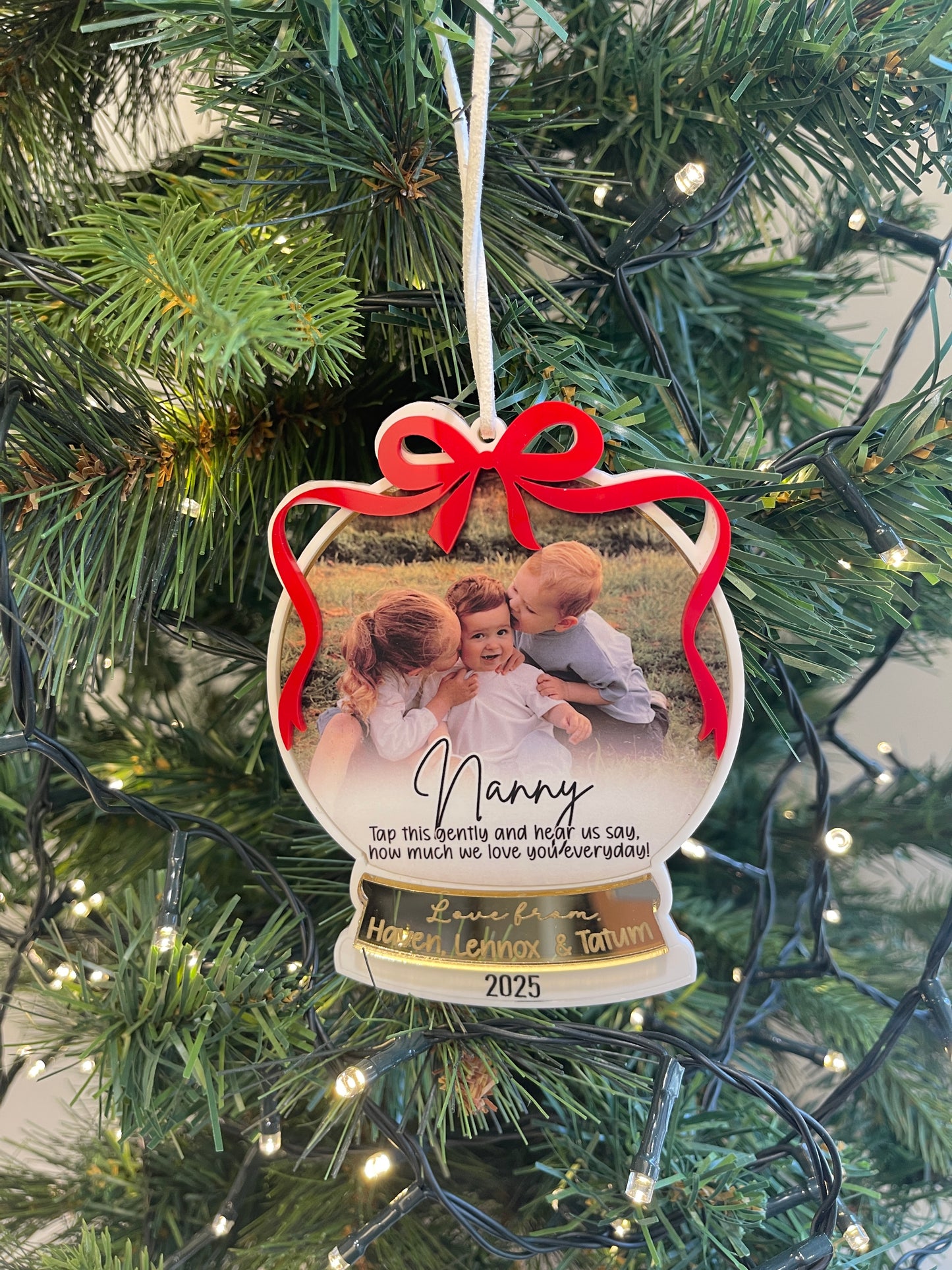 Snow Globe Voice message ornament