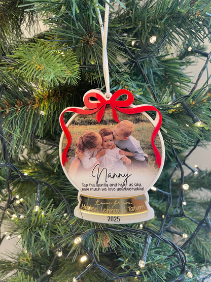 Snow Globe Voice message ornament