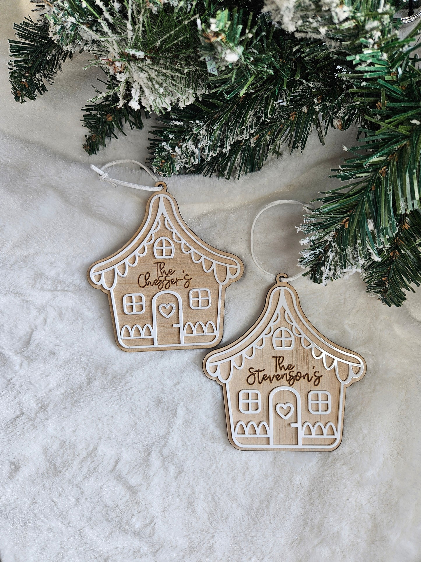 Gingerbread family ornaments