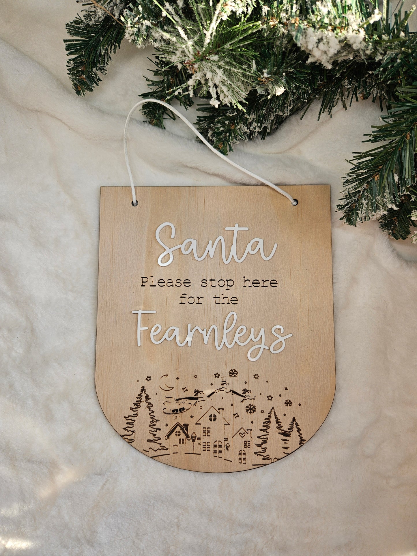 Santa stop here sign