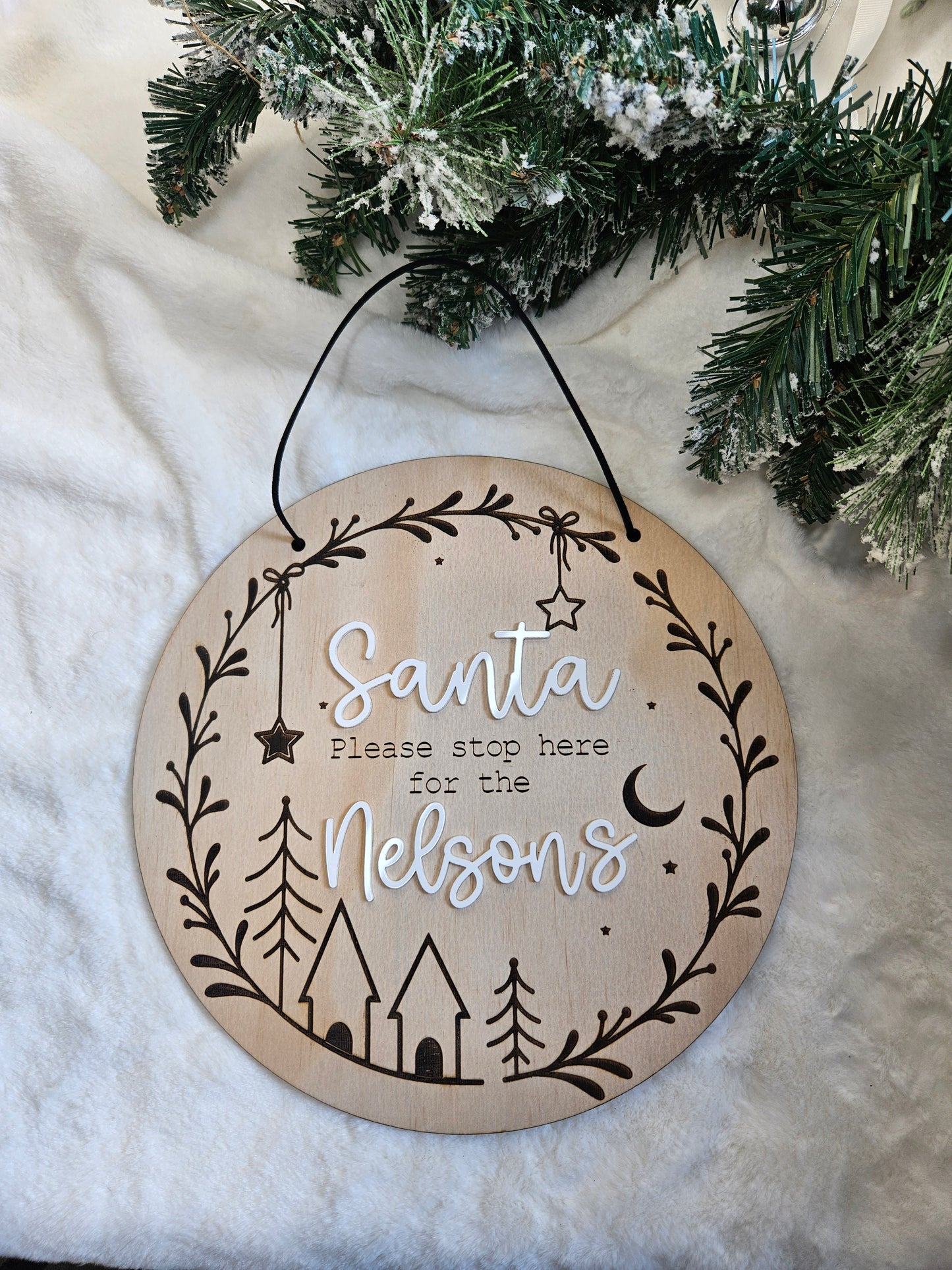 Santa stop here sign