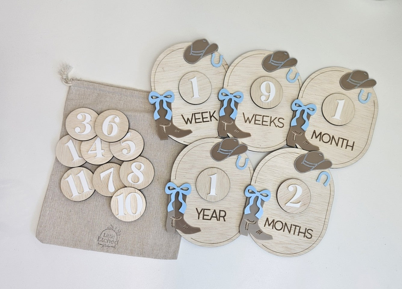 Western interchangeable milestone plaques